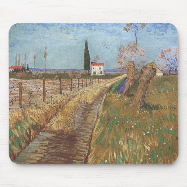 Path Through a Field with Willows 1888 Mouse Pad (Front)