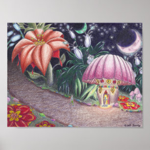 Path Through Giant Flowers Poster