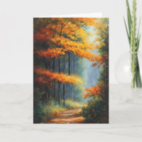 Path Through The Autumn Forest Birthday