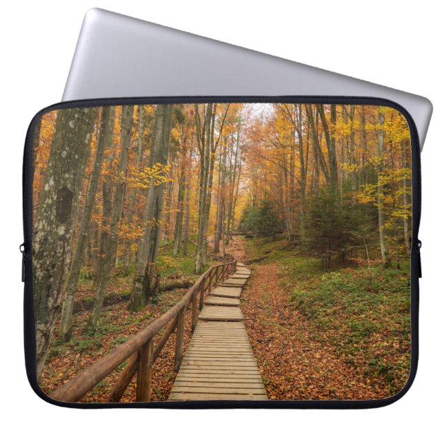 Path through the autumn forest. laptop sleeve (Front)