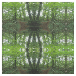 Path Through the Green Forest Patterned Fabric