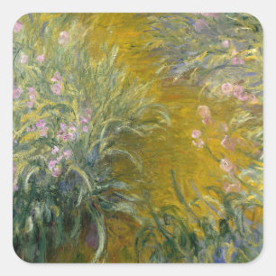 Path through the Irises, Monet Square Sticker