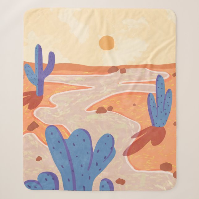 Path Through the Painted Desert Sherpa Blanket (Front)