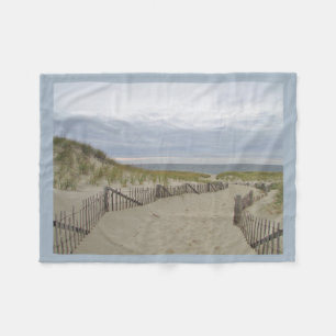 Path through the sand dunes to the beach fleece blanket