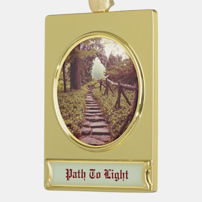 Path To Light Gold Plated Banner Ornament (Left)