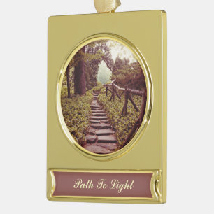 Path To Light Gold Plated Banner Ornament