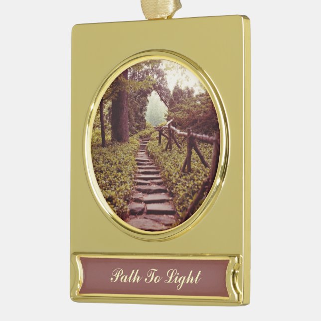 Path To Light Gold Plated Banner Ornament (Left)