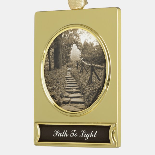 Path To Light Gold Plated Banner Ornament (Left)