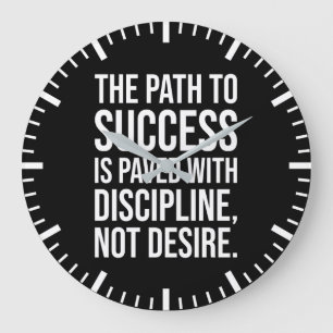 Path To Success Discipline - Gym, Hustle, Grind Large Clock