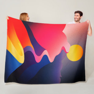 Path to the Sun – Vibrant Abstract Mountain Fleece Blanket