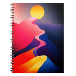 Path to the Sun – Vibrant Abstract Mountain Notebook