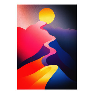 Path to the Sun – Vibrant Abstract Mountain Photo Print