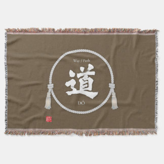 Path & Way – 道 (Japanese Kanji) with kumihimo Throw Blanket
