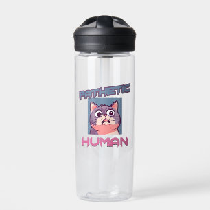 Pathetic Human – Funny Cat Design Water Bottle