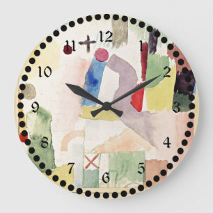 Pathetic Watercolor Red, abstract artwork Large Clock