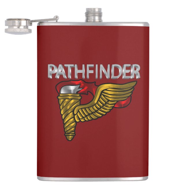 Pathfinder Badge- “Pathfinder” Red Hip Flask (Opened)