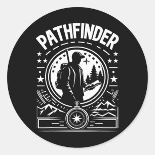 Pathfinder Explorer Adventure Outdoor Hiking Campi Classic Round Sticker