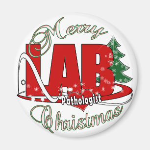 PATHOLOGIST CHRISTMAS LABORATORY MAGNET