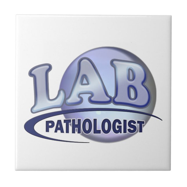 PATHOLOGIST Fun Blue LOGO - CLINICAL LABORATORY Ceramic Tile (Front)