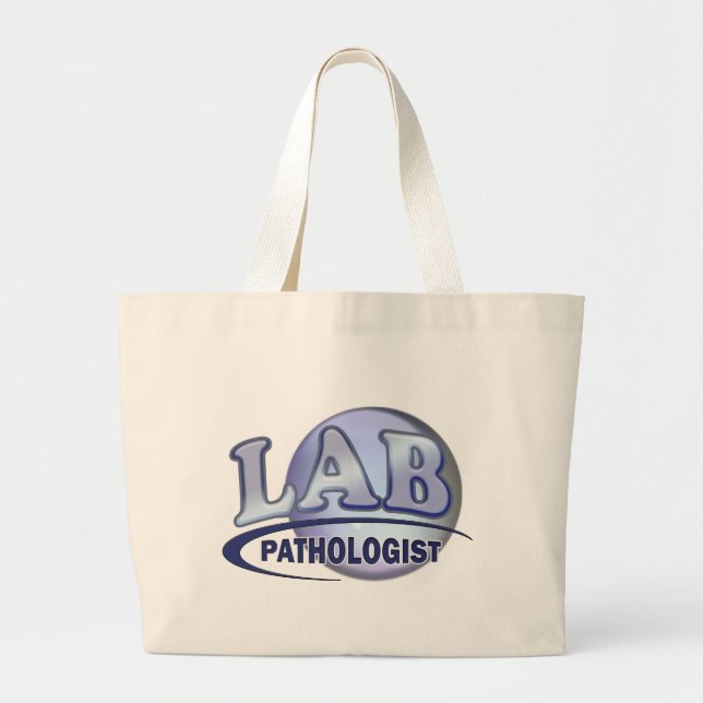 PATHOLOGIST Fun Blue LOGO - CLINICAL LABORATORY Large Tote Bag (Front)