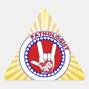 PATHOLOGIST LOGO ROUND ASL I LOVE LAB TRIANGLE STICKER