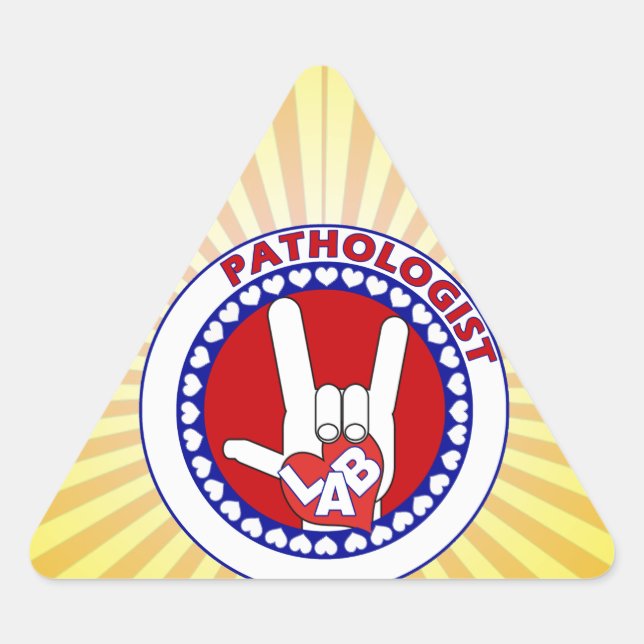 PATHOLOGIST LOGO ROUND ASL I LOVE LAB TRIANGLE STICKER (Front)