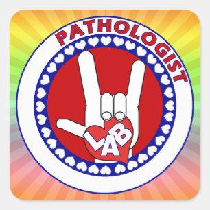 PATHOLOGIST ROUND LOGO ASL SQUARE STICKER