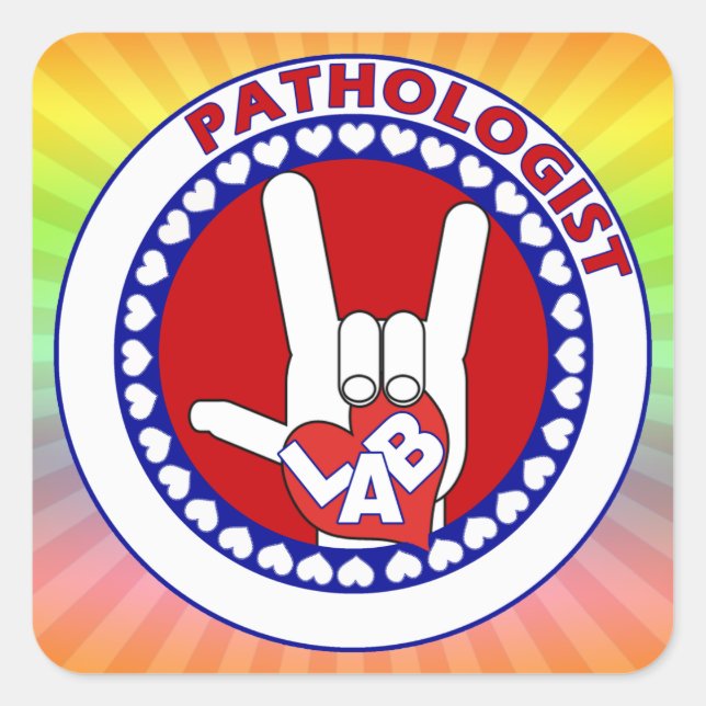 PATHOLOGIST ROUND LOGO ASL SQUARE STICKER (Front)