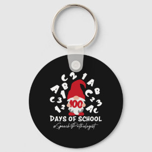 Pathologist Slp 100 Days Of School 100th Day Gnome Key Ring