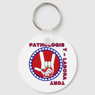 PATHOLOGIST SQUARE ASL LOVE LOGO KEY RING
