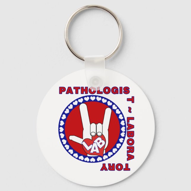 PATHOLOGIST SQUARE ASL LOVE LOGO KEY RING (Front)