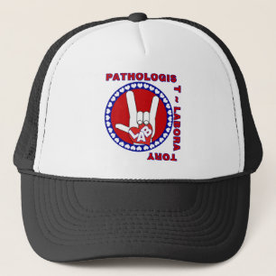 PATHOLOGIST SQUARE ASL LOVE LOGO TRUCKER HAT
