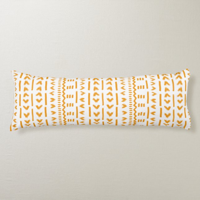 Paths Of Sun Mudcloth African Pattern In White Body Cushion (Front)
