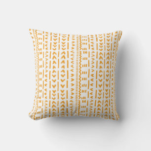 Paths Of Sun Mudcloth African Pattern In White Cushion