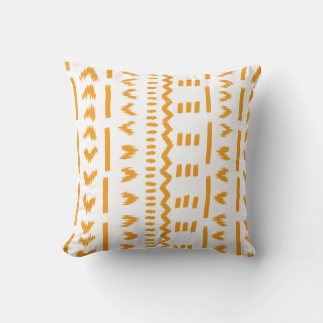 Paths Of Sun Mudcloth African Pattern In White Cushion (Front)