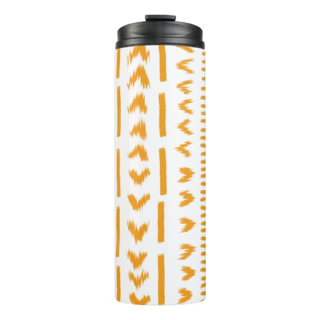 Paths Of Sun Mudcloth African Pattern In White Thermal Tumbler (Front)