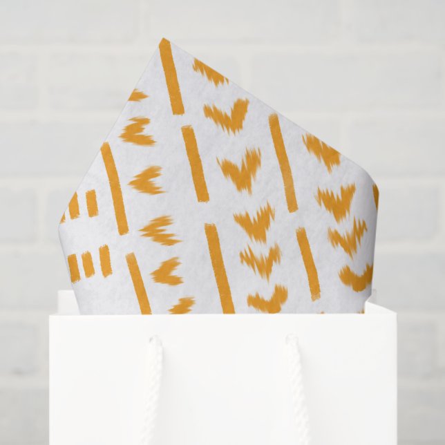 Paths Of Sun Mudcloth African Pattern In White Tissue Paper (Gift Bag)