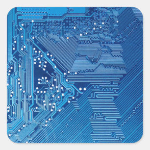 Paths on a computer plate square sticker