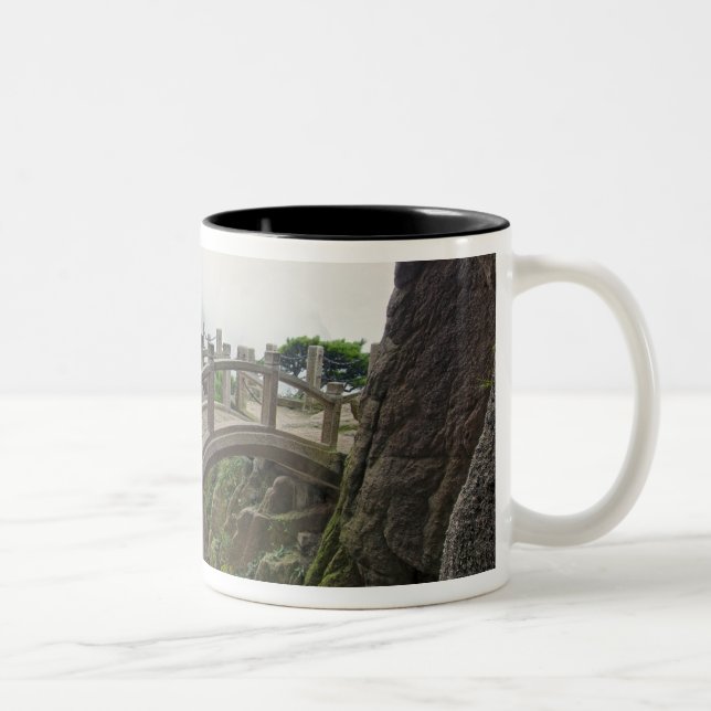 Pathway and small bridge, Yellow Mountain, 2 Two-Tone Coffee Mug (Right)