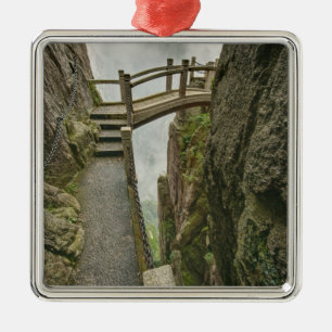 Pathway and small bridge, Yellow Mountain, Metal Tree Decoration