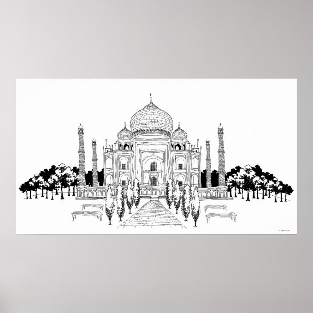 Pathway by Taj Mahal Poster (Front)