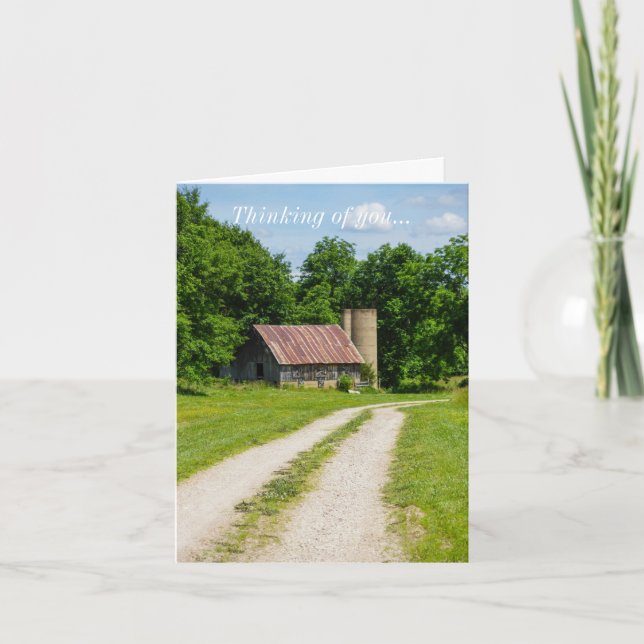 Pathway Through A Farm Thinking Of You Card (Front)