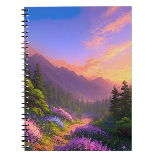 Pathway to a Green Pine Forest Notebook (Front)