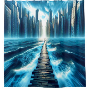 Pathway to the City Shower Curtain
