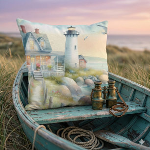 Pathway to the Lighthouse Coastal Cottage Cushion