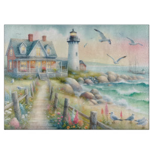 Pathway to the Lighthouse Coastal Cottage Cutting Board