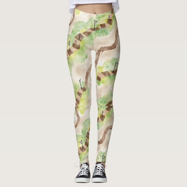 Pathways & Milestone Seamless Pattern Leggings (Front)