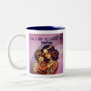 Patience and tiktok Two-Tone coffee mug