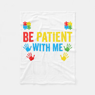 Patience Autism Awareness Autistic Support Boys Fleece Blanket