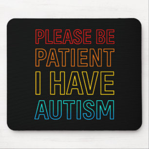 Patience Autism Support Autistic Kids Youth Girl Mouse Pad